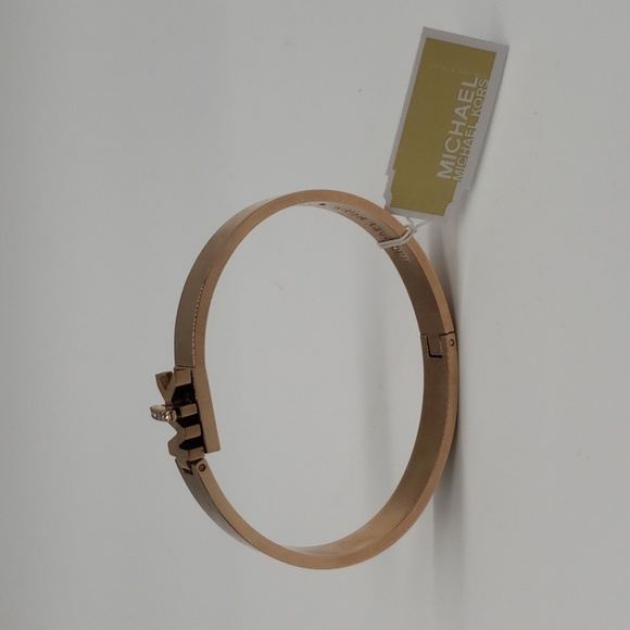 942- MICHAEL Michael Kors Haute Rose Gold Tone Enamel Bangle Bracelet NWT - Picture 10 of 10